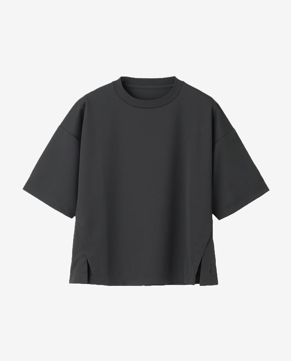 0301_KK 和紙糸 BIGシルエットデザインTシャツ (チャコールグレー)