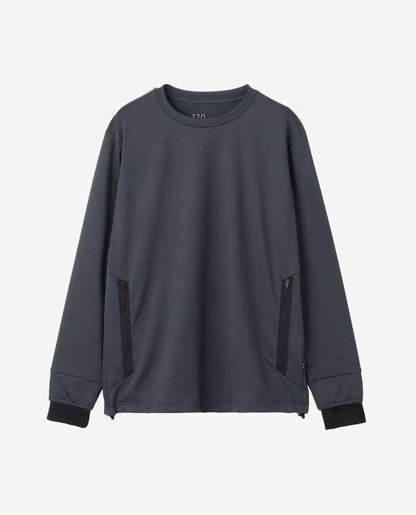 370_N 24HR-WEARABLE ミニマル長袖ピステ (カーボンネイビー)