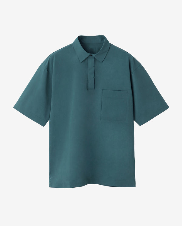 0_358_L ヴィンテージストレッチ ポロシャツ (ティール)