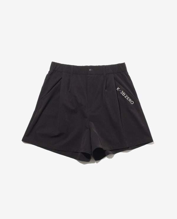 0_1022_L ヴィンテージストレッチ タックショーツ (ブラック)
