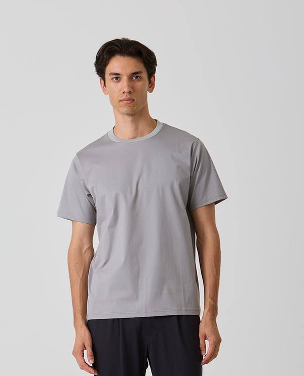 037_WW シルケットクルーネック ベーシックTシャツ (グレー)