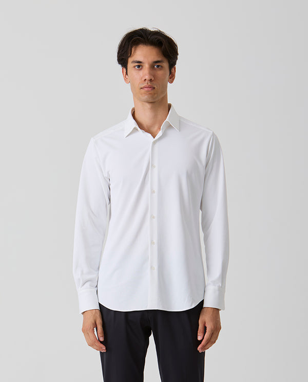 338_KK 和紙糸ドレスシャツ (スノーホワイト)