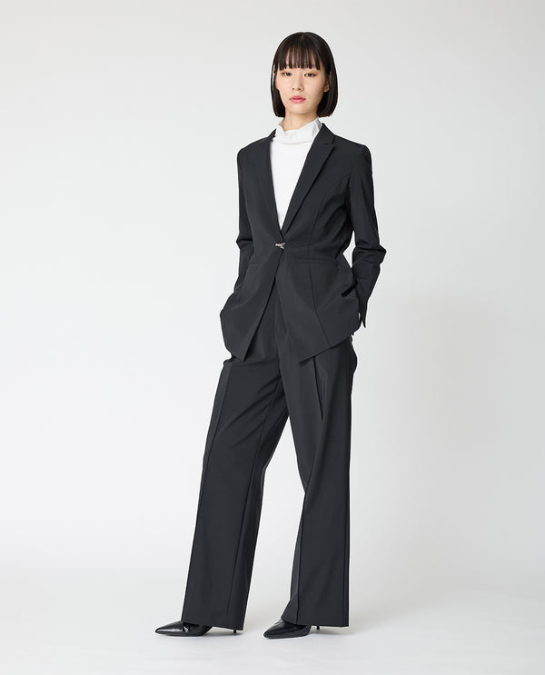 0002_X RICH NYLON ピークトラペルジャケット (ブラック)