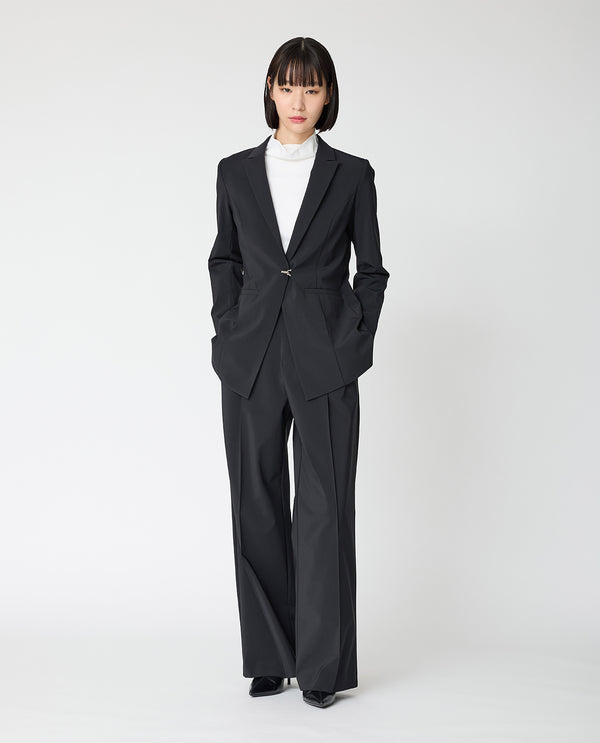 0002_X RICH NYLON ピークトラペルジャケット (ブラック)