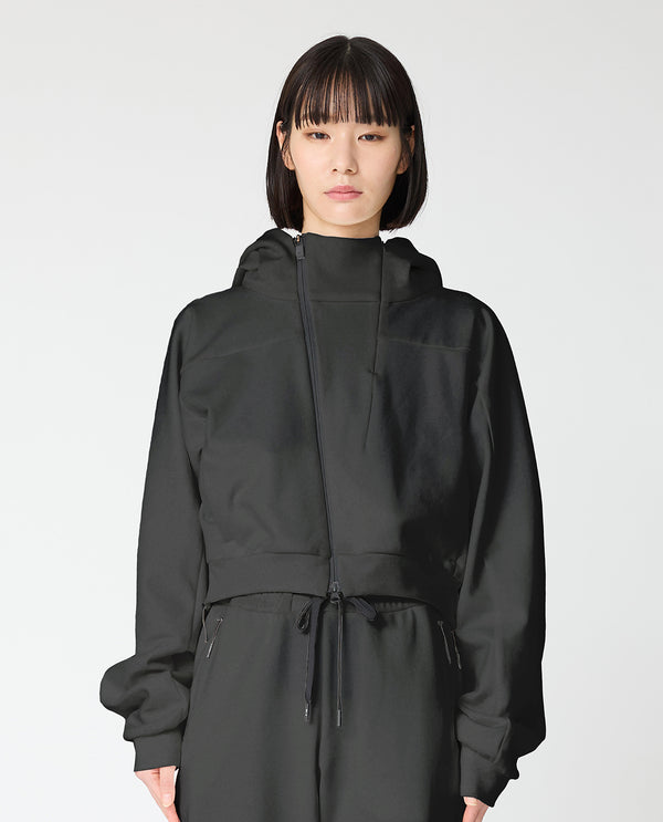 0_0610_QX ウールダブルフェイス アクティブフーディ(ブラック)