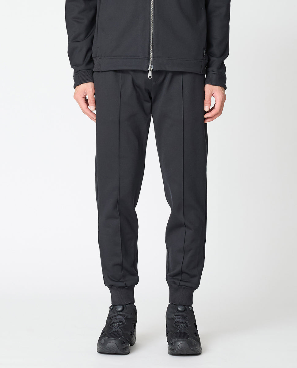 155_QX ウールダブルフェイス ピンタックジョガーパンツ (ブラック