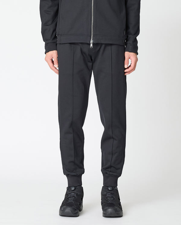 Black ■ 155_QX Wool double-face pin-tuck jogger pants
