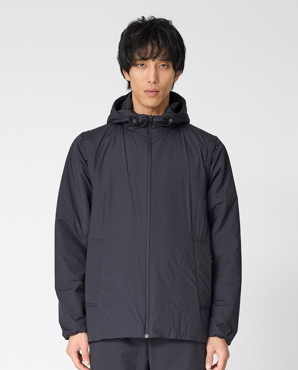 0_676_V リップストップ2-WAY中綿ウォームジャケット (ブラック)