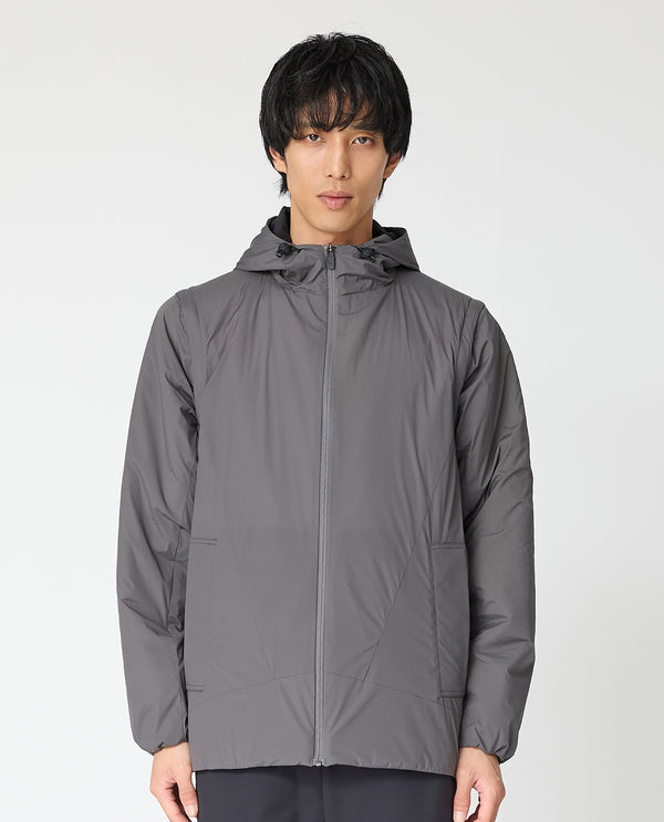 0_676_V リップストップ2-WAY中綿ウォームジャケット (グレー)