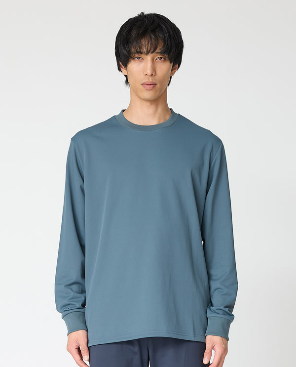 330_KK 和紙糸ロングスリーブジャケットＴシャツ (ブルーグレー)