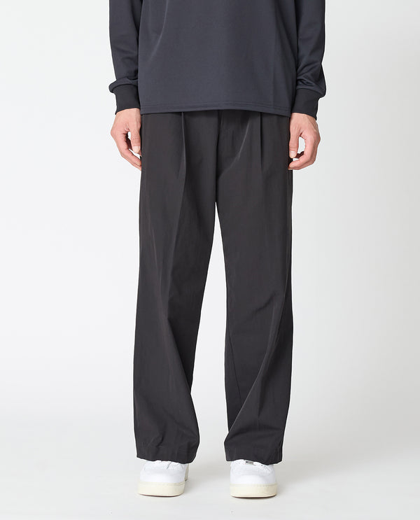 143_L ヴィンテージストレッチワイドパンツ (ブラック)