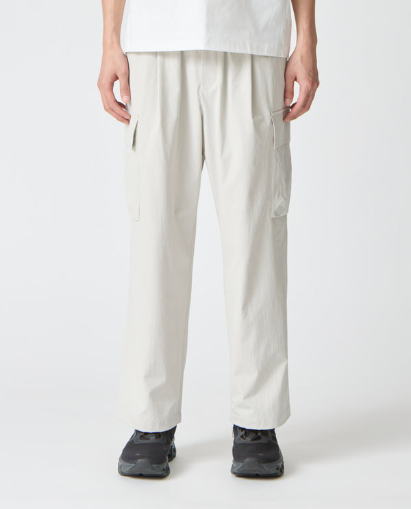 186_L ヴィンテージストレッチ ワイドカーゴパンツ (ストーングレー)