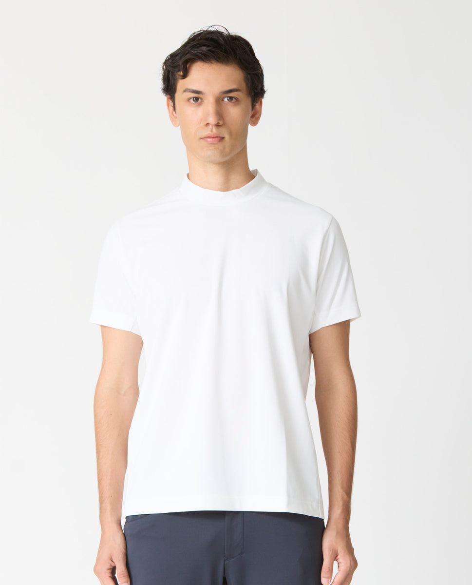 0_365_KK 和紙糸モックネックTシャツ (スノーホワイト) – K-3B