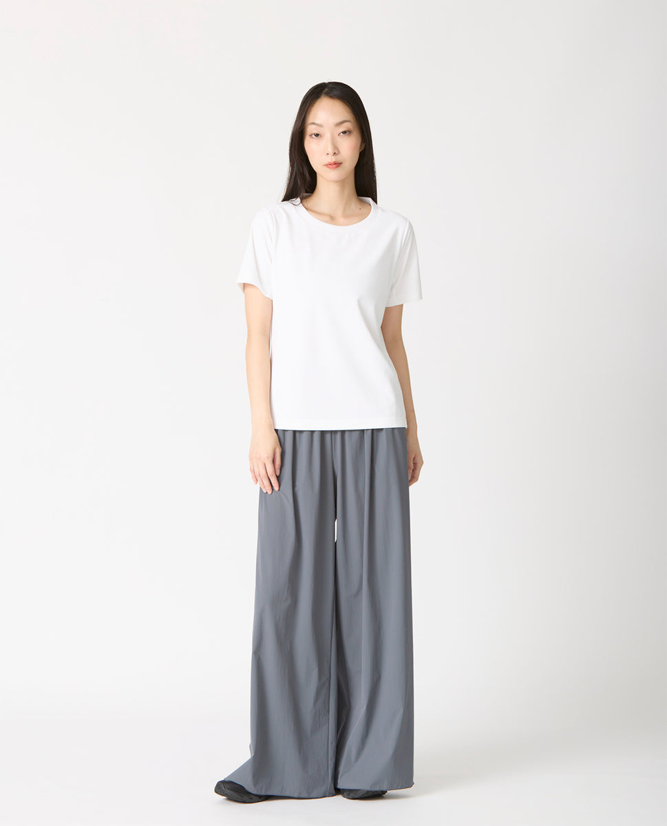 【SUKALA】　ベーシックフレアパンツ Ｌサイズ グレー 1017_NZ カッタブル異素材コンビ フレアパンツ (スペースグレー) – K
