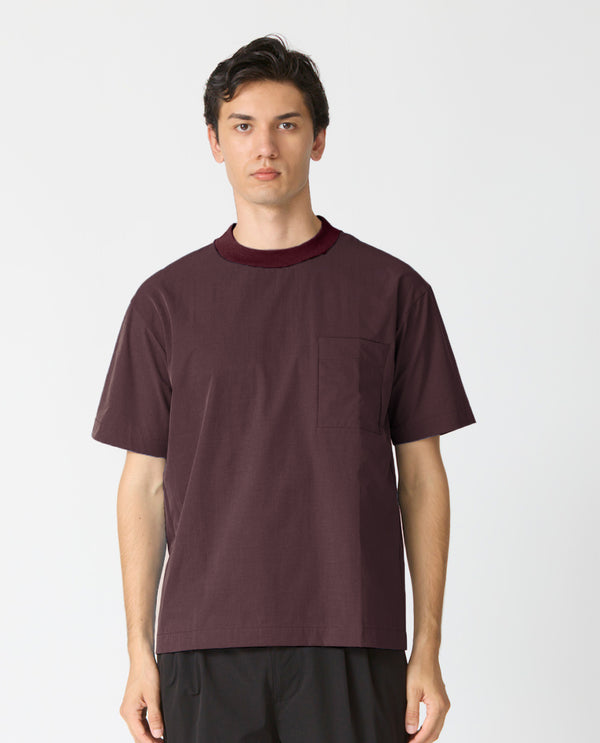 0_347_L ヴィンテージストレッチ Tシャツ (ラスティックブラウン)