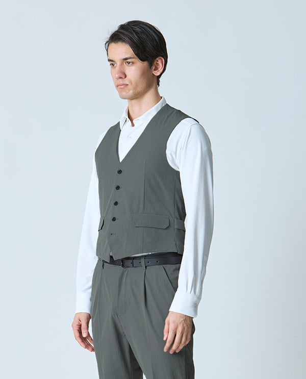 Steel Gray ■ 667_L Vintage Stretch 3-Dimension Quilted Gilet