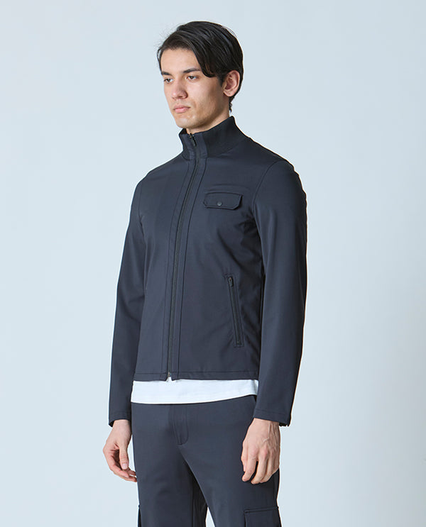 043_N 24HR-WEARABLE Stand Collar Rider's Rib Blouson