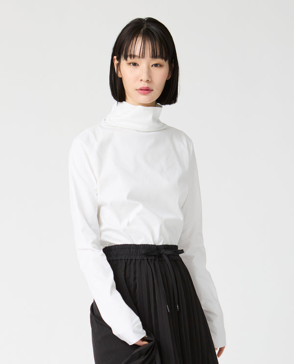 0323_LW コンビネーションストレッチ ハイネックカットソー (ホワイト)