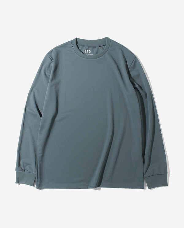 330_KK 和紙糸ロングスリーブジャケットＴシャツ (ブルーグレー)