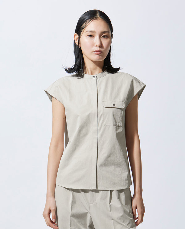 Stone gray ■ 0302_L Sleeveless blouse
