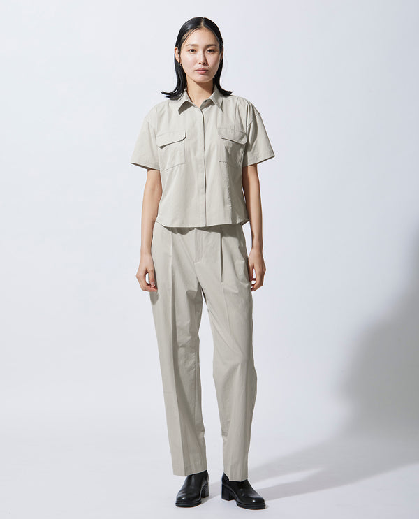 Stone gray ■ 0306_L Short sleeve blouse