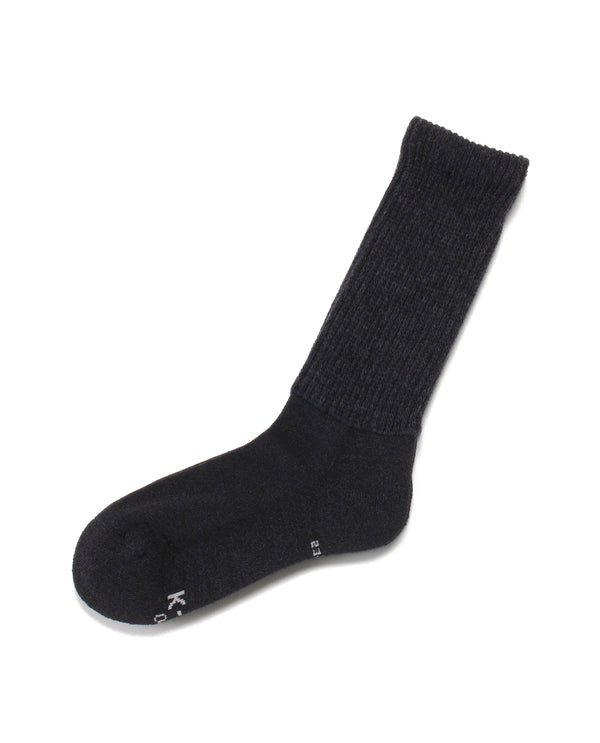 091_K 和紙糸リッチェル編みソックス (ブラック)