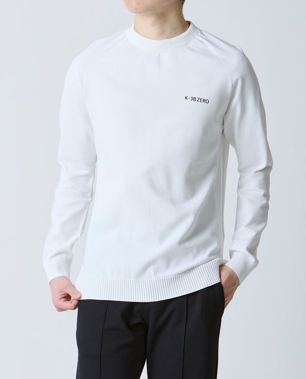 White ■ 0_440_QY Washable lightweight crew neck sweater