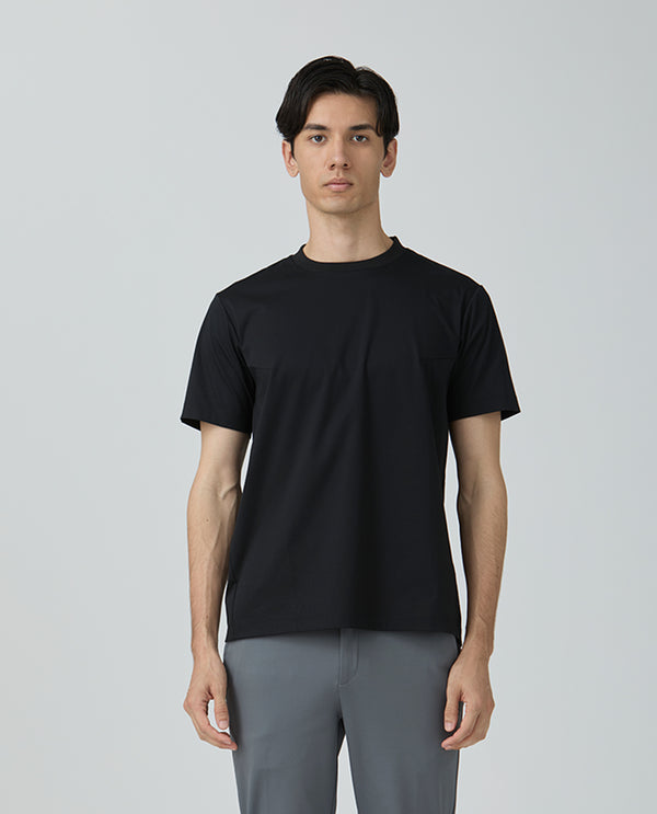 334_WW シルケット テーラリングTシャツ レギュラーフィット (ブラック)