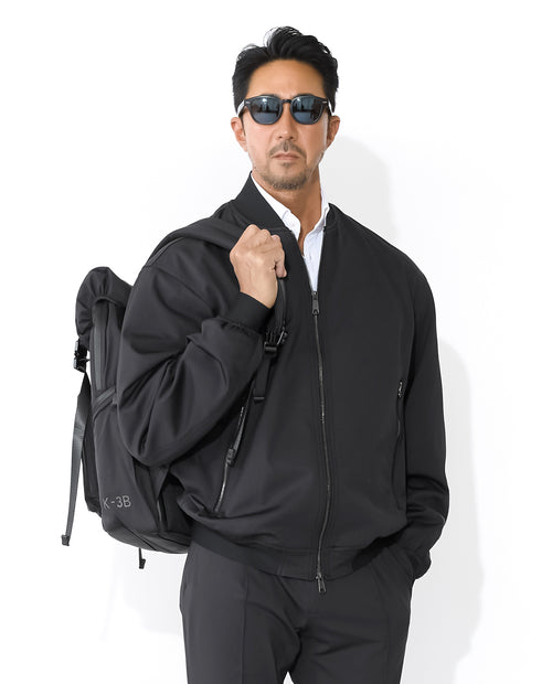 665_N 24HR-WEARABLE テーラリング ミルブルゾン (ブラック)