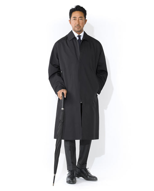 761_M3L アーバンレインシェル ステンカラーコート (ブラック)