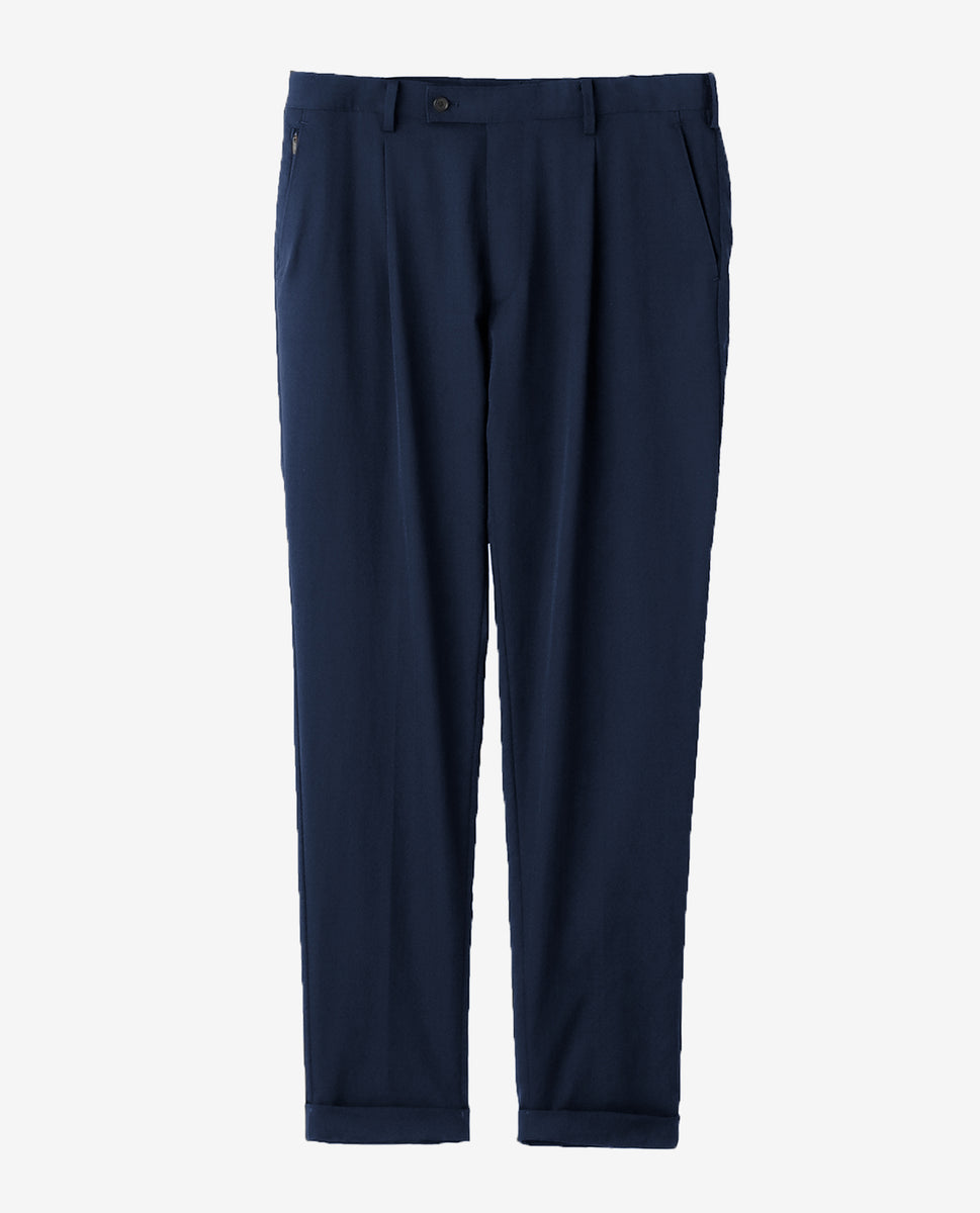 Katie TEA&CAKE long pants ベロアパンツ　ネイビー 179_AR エアリー JAPAN MADE テーラードドレスパンツ (ネイビー) – K