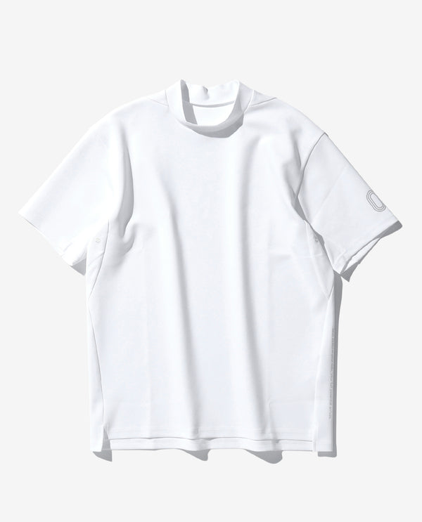 0_302_D ダンボール半袖モックネックTシャツ (ホワイト)