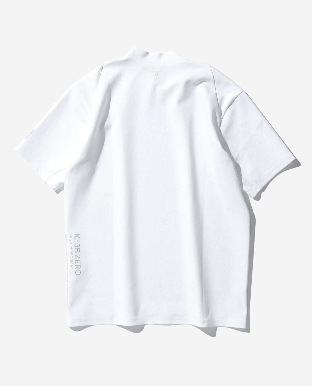 ■ホワイト 0_302_D ダンボール半袖モックネックTシャツ