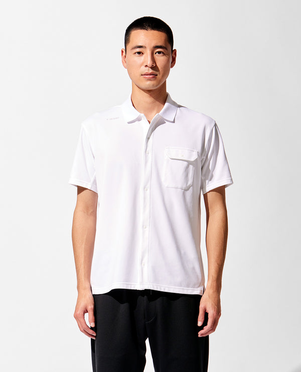 【SALE!】■ホワイト 0_051_E オープンフロントポロシャツ