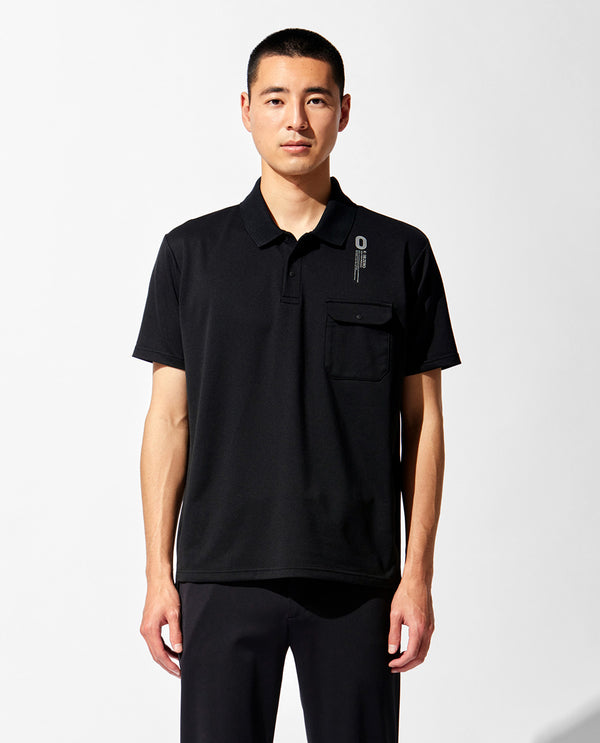 [SALE!] ■Black 0_053_E Split Raglan Sleeve Polo Shirt