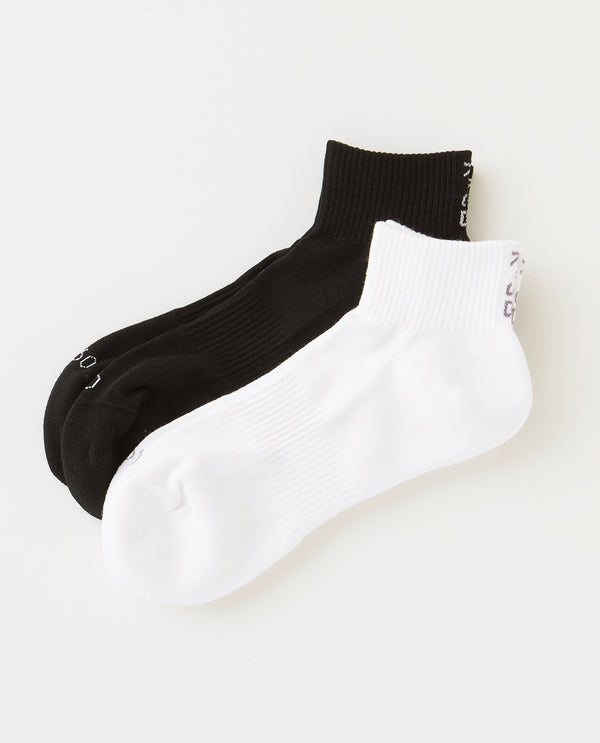 【2枚セット】092_P マルチファンクション PILE ソックス BLACK&WHITE 2枚組